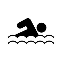 Swimmer icon thin line for web and mobile, modern minimalistic flat design color editable