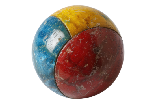 Colorful wooden beads isolated on transparent background