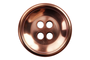 Copper button isolated on transparent background