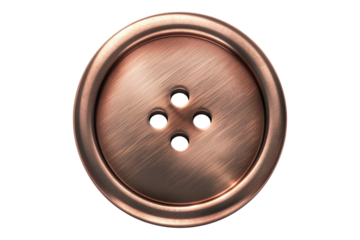 Copper button isolated on transparent background