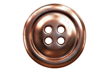 Copper button isolated on transparent background