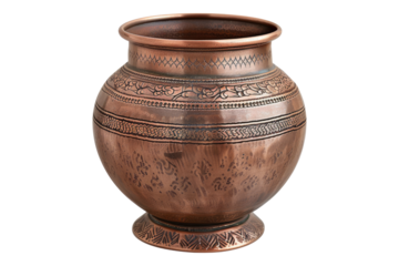 Copper kalash isolated on transparent background