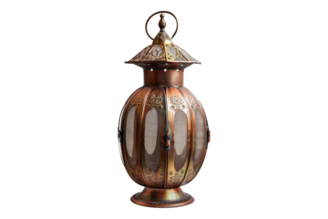 copper lanterns isolated on transparent background