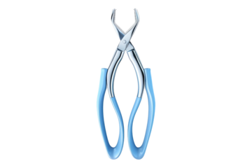 Dental rubber dam clamp forceps isolated on transparent background