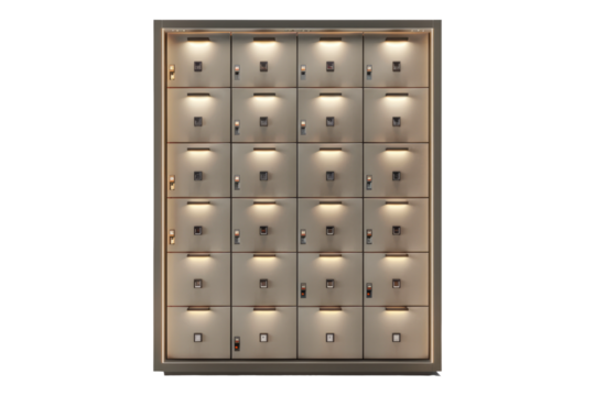 Deposit lock isolated on transparent background