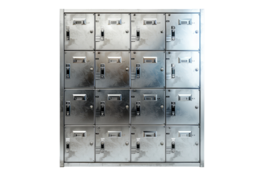 Deposit lock isolated on transparent background