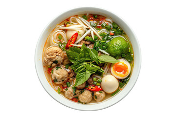 Duc nong with vietnamese rice cake soup isolated on transparent background