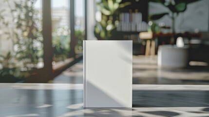 White book mockup , blurred  background