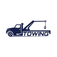 towing truck service logo design vector icon template