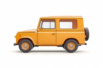 Rendering of Isolated Vehicle on Blank White Background Generative Illustration