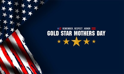 Gold Star Mother’s  Day vector banner design. 