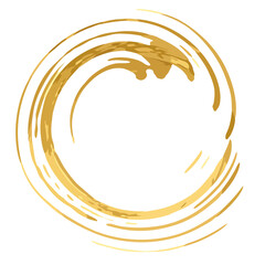 Abstract golden circle.Golden foil brush stroke.Gold design element for cover, cards, wedding invitation cards pattern and background decoration.