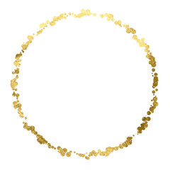 Fototapeta premium Golden necklace isolated on transparent background. Festive background with gold glitter and confetti for celebration. Background with glowing golden particles.