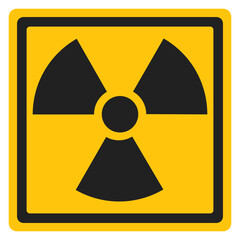 Obraz premium Radiation alert sign isolated on white background.