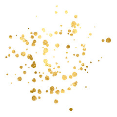 A luxurious gold-plated foil vortex. Gold foil in PNG format.A gilded vortex on a transparent background. Elegance - abstract glitter, sparkle, shimmer, radiance, shimmer, shimmer of gold dust.