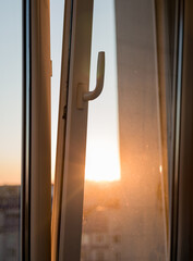  open window on the balcony