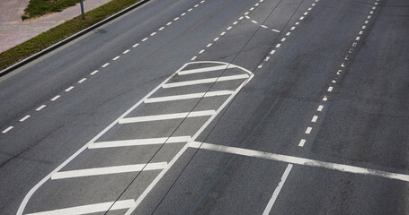road markings on the road