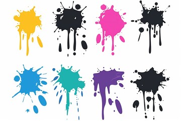 Slime toy icon, mucus symbol, color acrylic paint, cream splash, elastic goop, viscous elastic paste