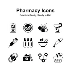 Get your hold on this creatively designed pharmacy icons