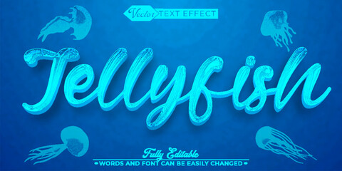Cartoon Jellyfish Vector Editable Text Effect Template © Anka Design