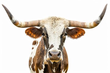 cow texas longhorn face view