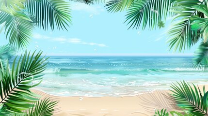 beach with palm trees