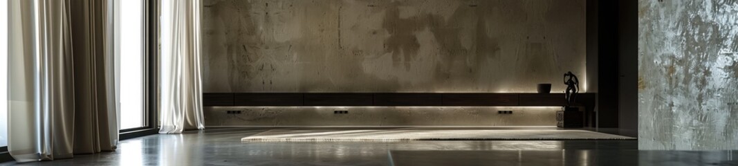 Elegant Italian Minimalist Bathroom with Concrete Walls and Earth Tones