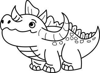 Doodle dinosaurs , coloring , cartoon line art