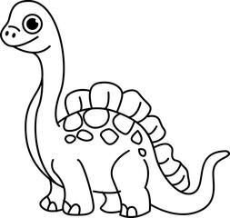 Doodle dinosaurs , coloring , cartoon line art