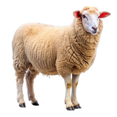 Fototapeta premium Side view of sheep isolated on transparent background