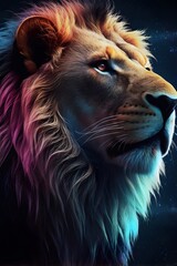 Naklejka premium close up portrait of a lion