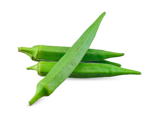 Okras isolated on the white background