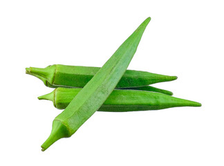 Okras isolated on the white background