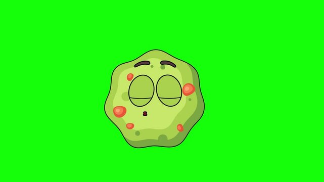 puke cartoon emoji with a kiss expression, loop animation