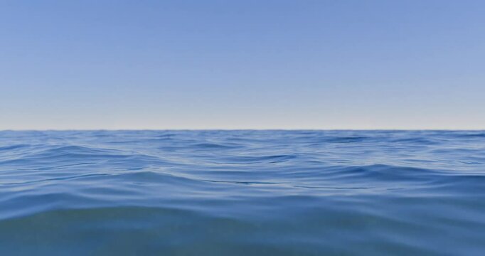 Wave sea beach and blue sky abstract background. Nature and summer concept. 3d render.	
