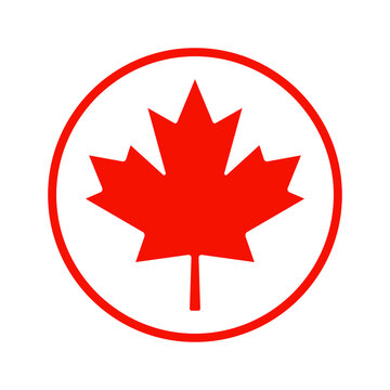 recommend clip art: Canada Flag Red Maple Leaf Round Icon Vector Illustration