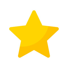 Yellow Trendy Star Icon On White Background Isolated Vector Illustration