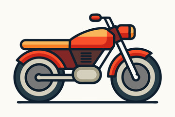 Fototapeta premium Retro Motorbike Cartoon Vector art Illustration 