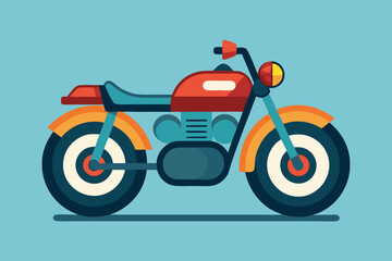Obraz premium Retro Motorbike Cartoon Vector art Illustration 