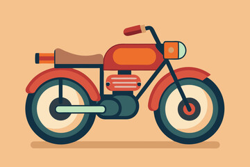  Retro Motorbike Cartoon Vector art Illustration 