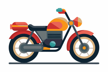 Obraz premium Retro Motorbike Cartoon Vector art Illustration 