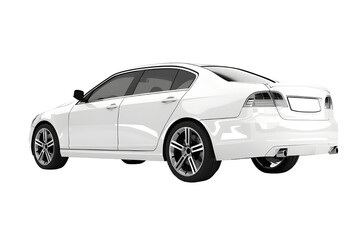 Obraz premium Sleek white sedan for modern and stylish travel. Isolated on a transparent background.