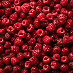 Raspberry berries texture background, Rubus idaeus fruits pattern, many red-fruited raspberries mockup