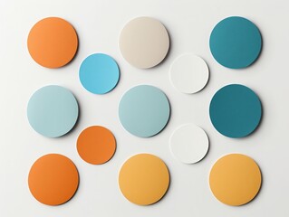 Colorful circles of different sizes on white background.