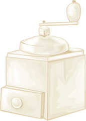 Vintage coffee grinder isolated on white