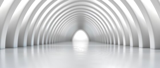Naklejka premium A white tunnel ending in a single, brilliant light