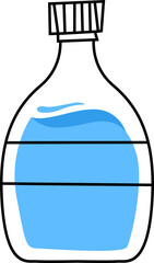 Doodle bottle of water illustration