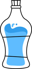Doodle bottle of water illustration