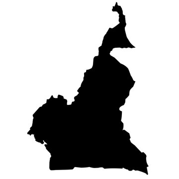 cameroon map silhouette on transparent background