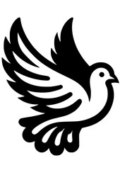 Dove of Peace SVG, Pigeon SVG, Bird SVG, Sparrow SVG, Flying SVG, Stop War SVG, Feathers SVG, Dove of Peace Silhouette, Vector, Clipart, Cut file for Cricut SVG, JPG, PNG